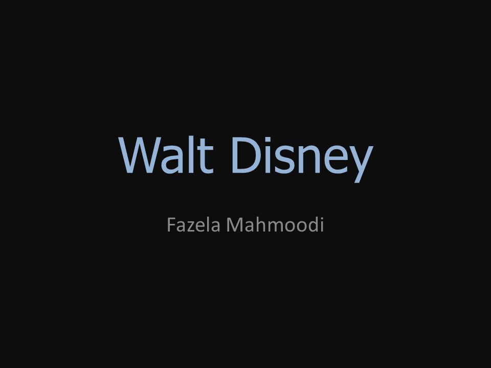 Walt Disney Fazela Mahmoodi