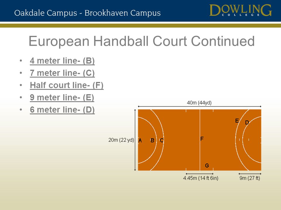 European Handball Court Continued