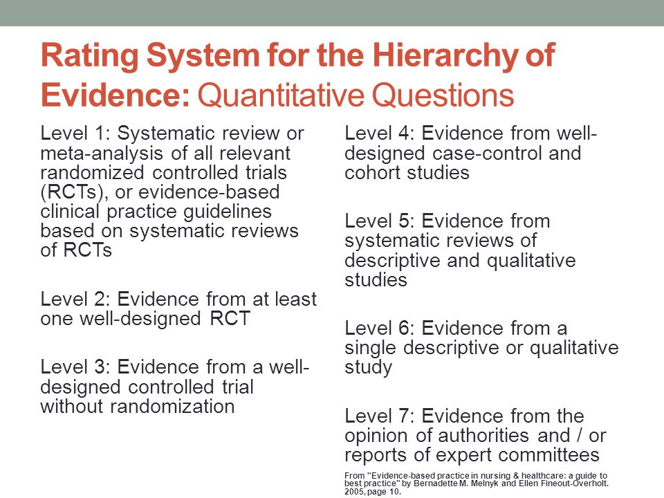 Rating System for the Hierarchy of Evidence: Quantitative Questions