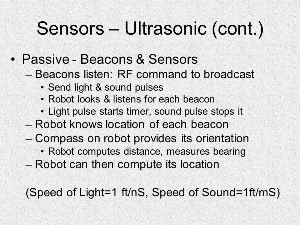 Sensors – Ultrasonic (cont.)