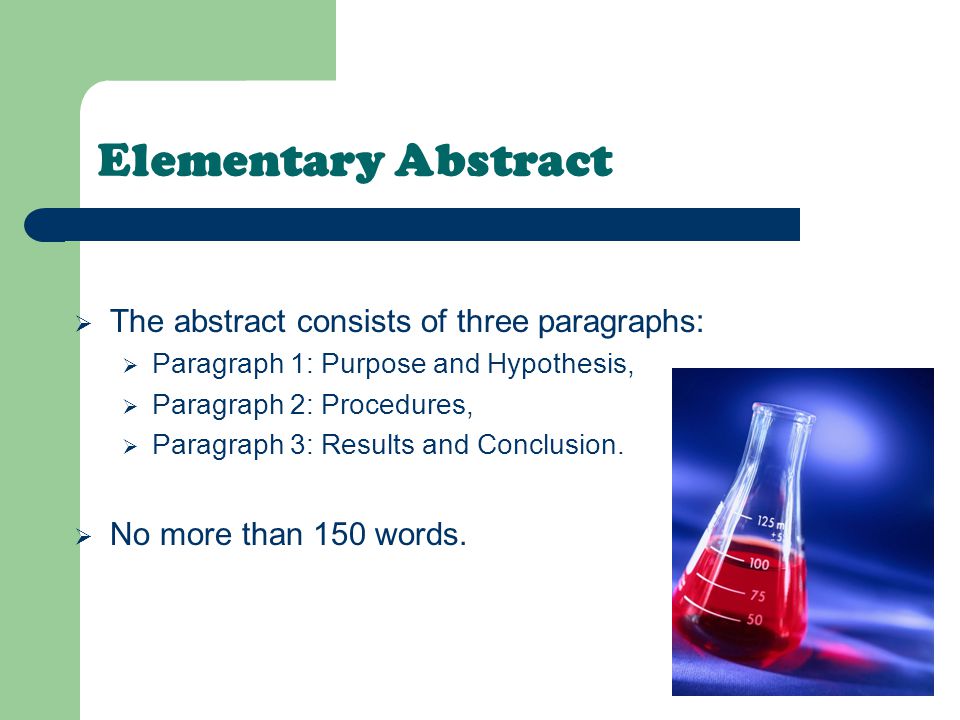 Elementary Abstract The abstract consists of three paragraphs: