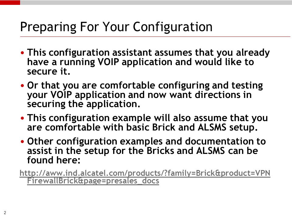 Preparing For Your Configuration