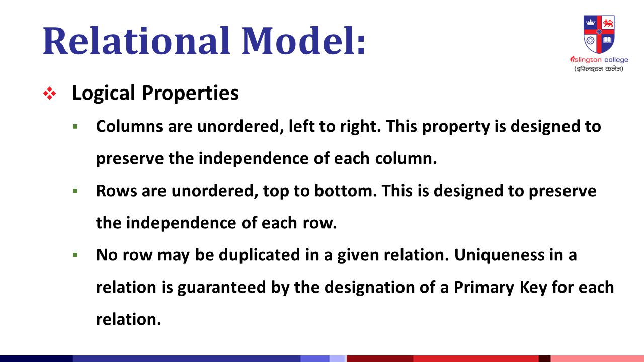 Relational Model: Logical Properties