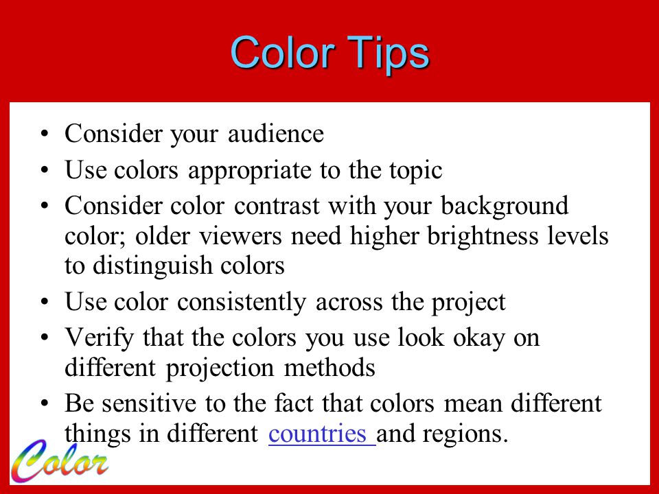 topic about colors