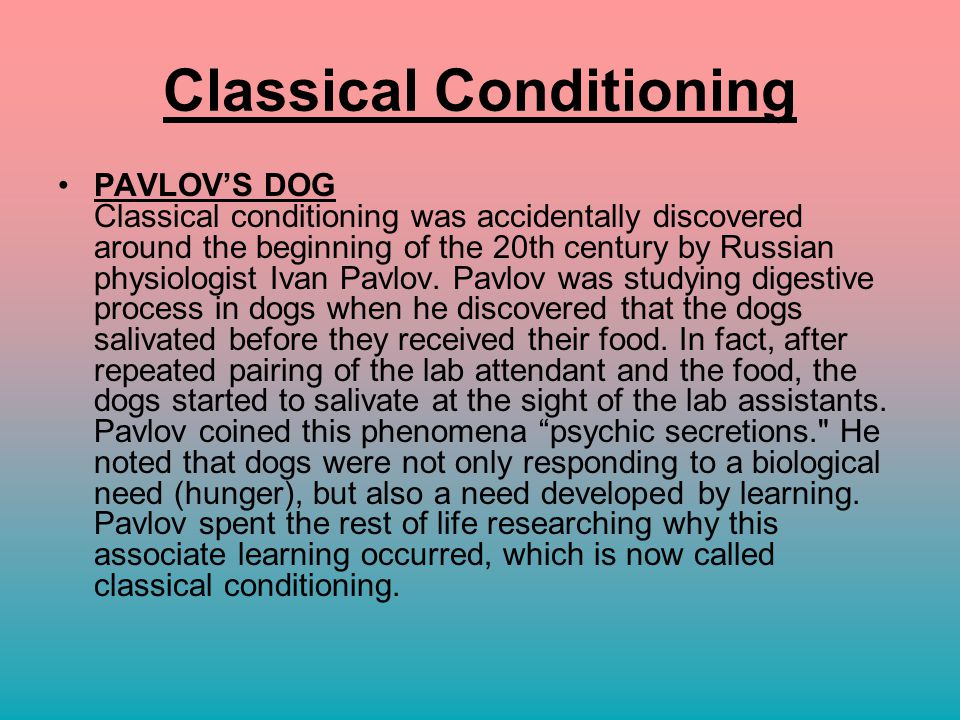 Ivan Pavlov Classical Conditioning