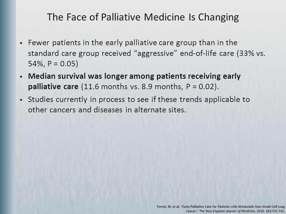 The Face of Palliative Medicine Is Changing