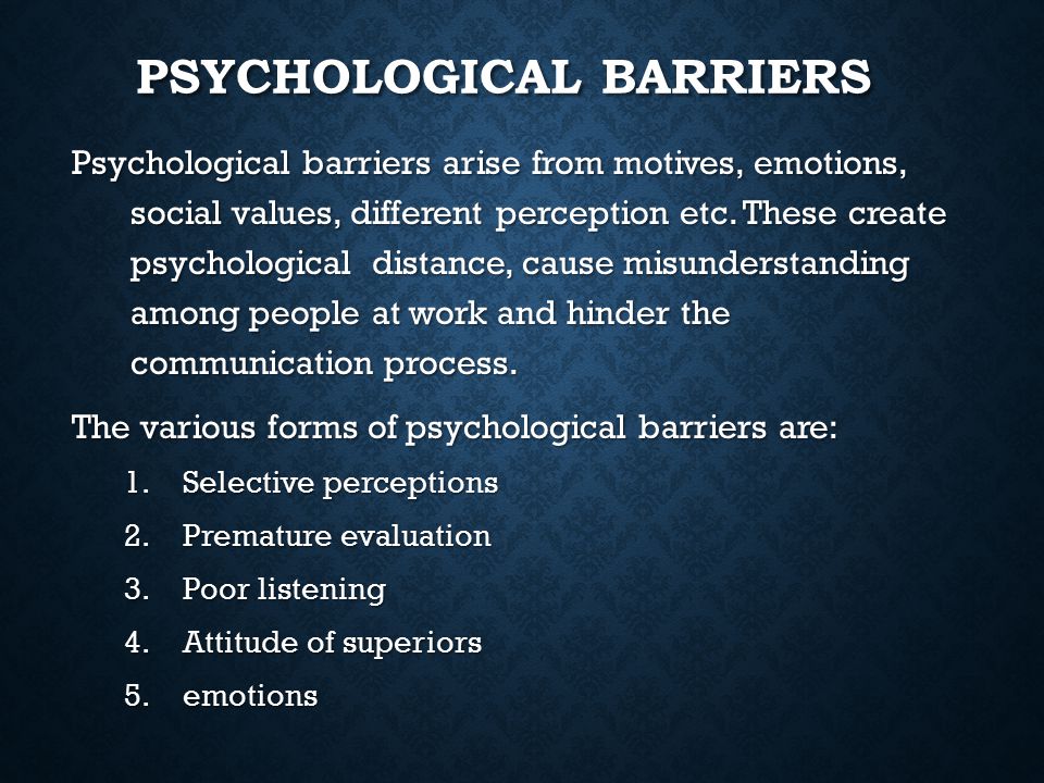 social and psychological barriers to communication