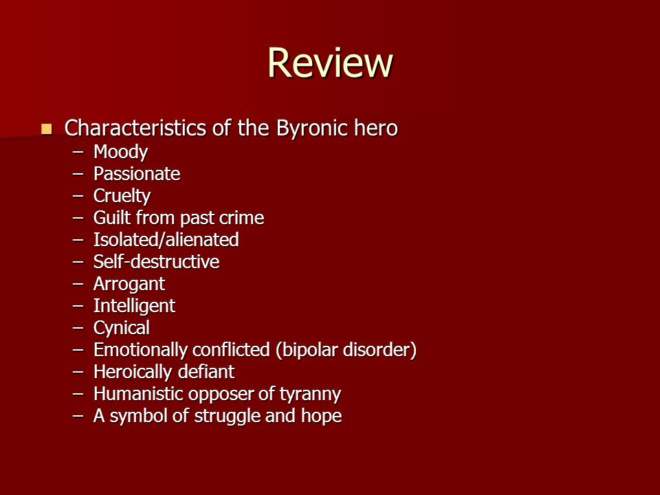 byronic hero characteristics