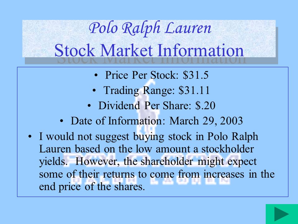 Polo Ralph Lauren Executive Summary - ppt video online download