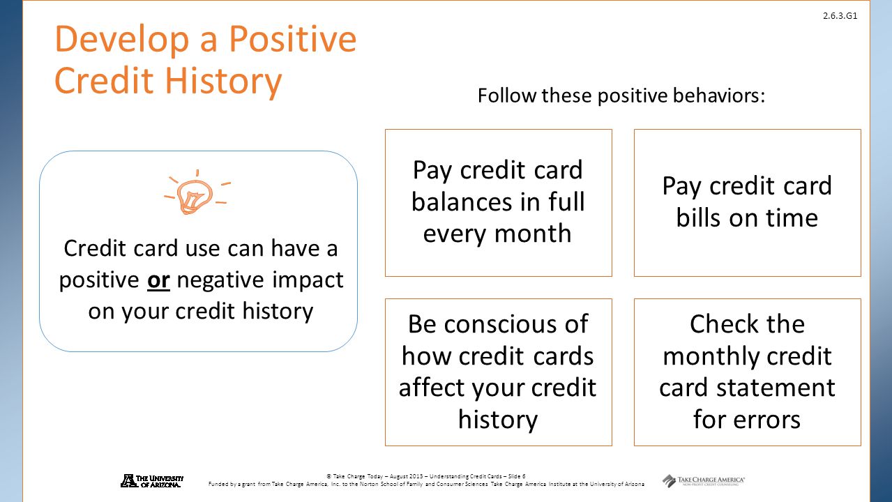 Develop a Positive Credit History