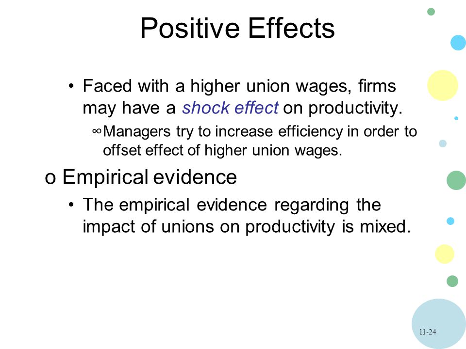 Positive Effects Empirical evidence