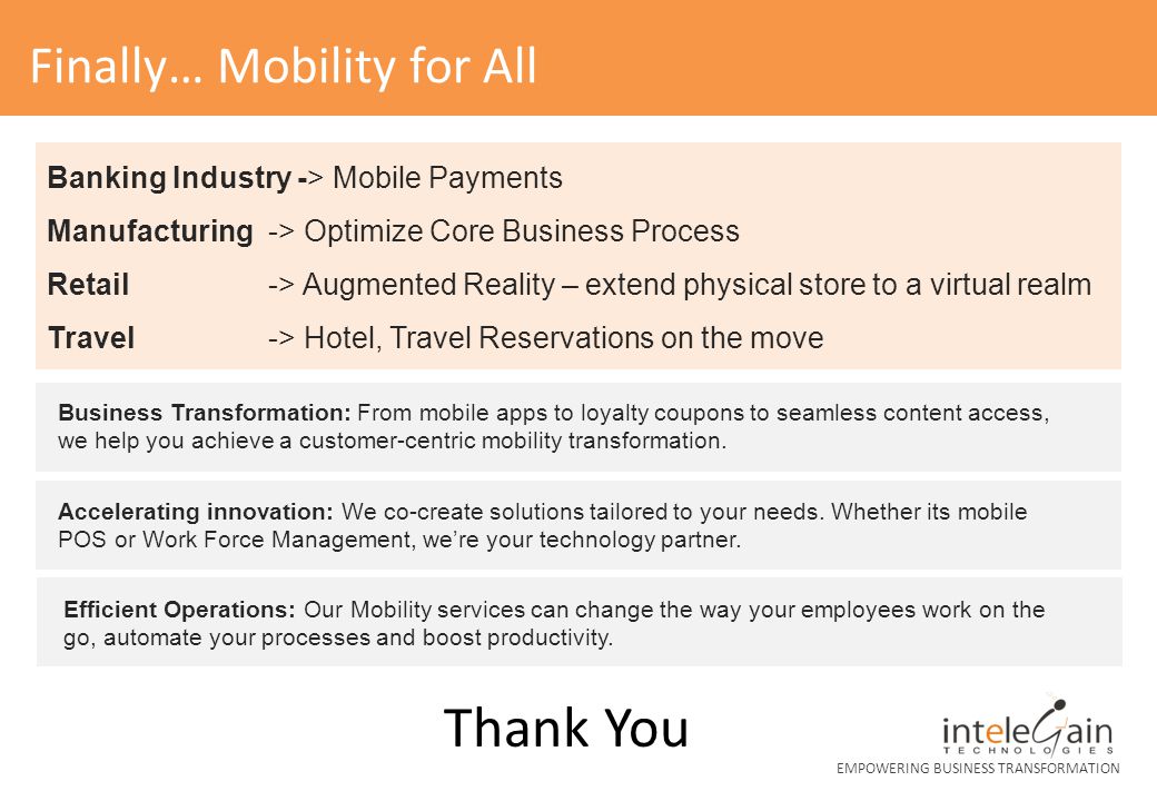 Thank You Finally… Mobility for All