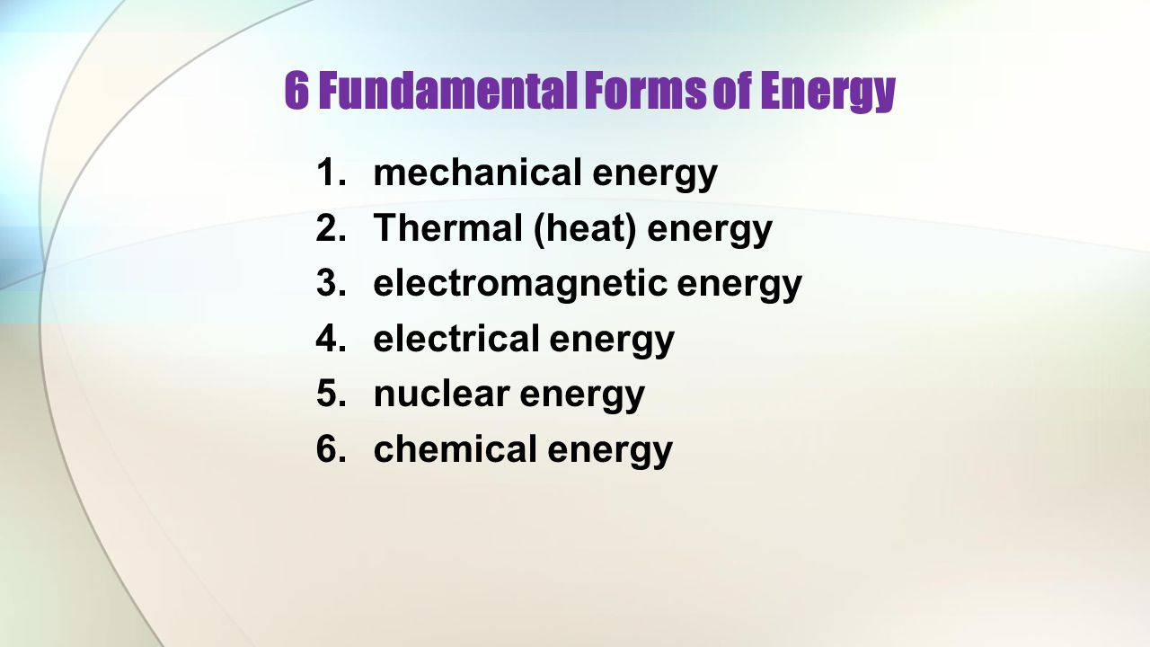 6 Fundamental Forms of Energy