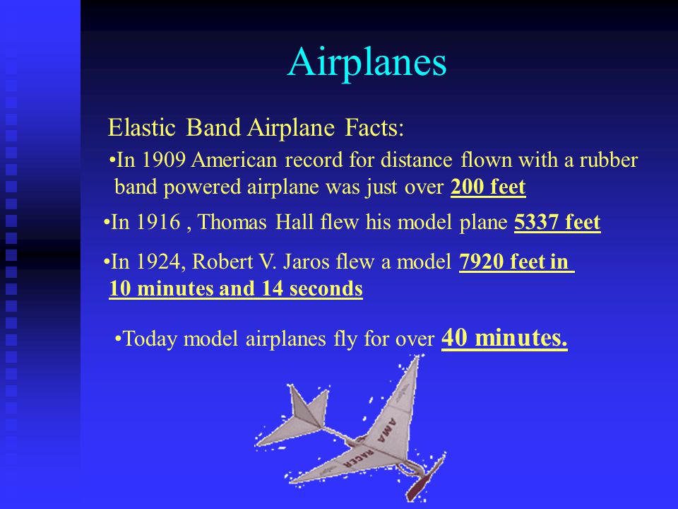 Airplanes Elastic Band Airplane Facts: