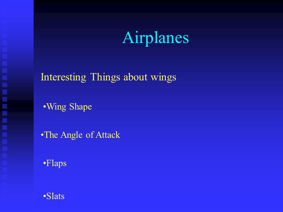 Airplanes Interesting Things about wings Wing Shape