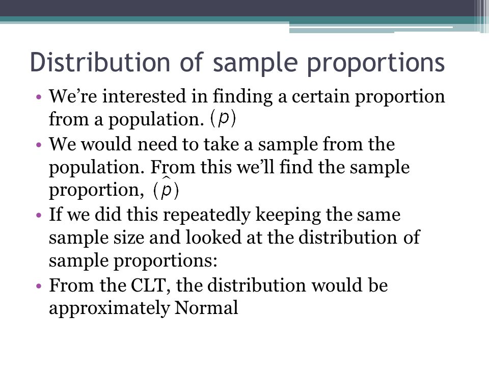 Distribution of sample proportions