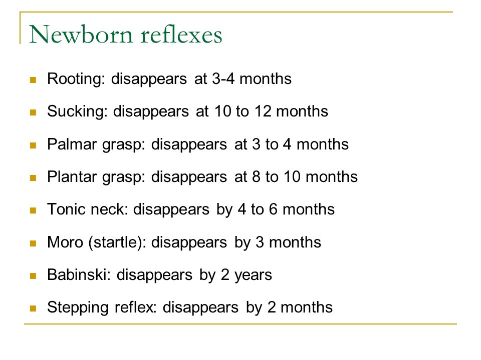 Baby Reflexes Chart