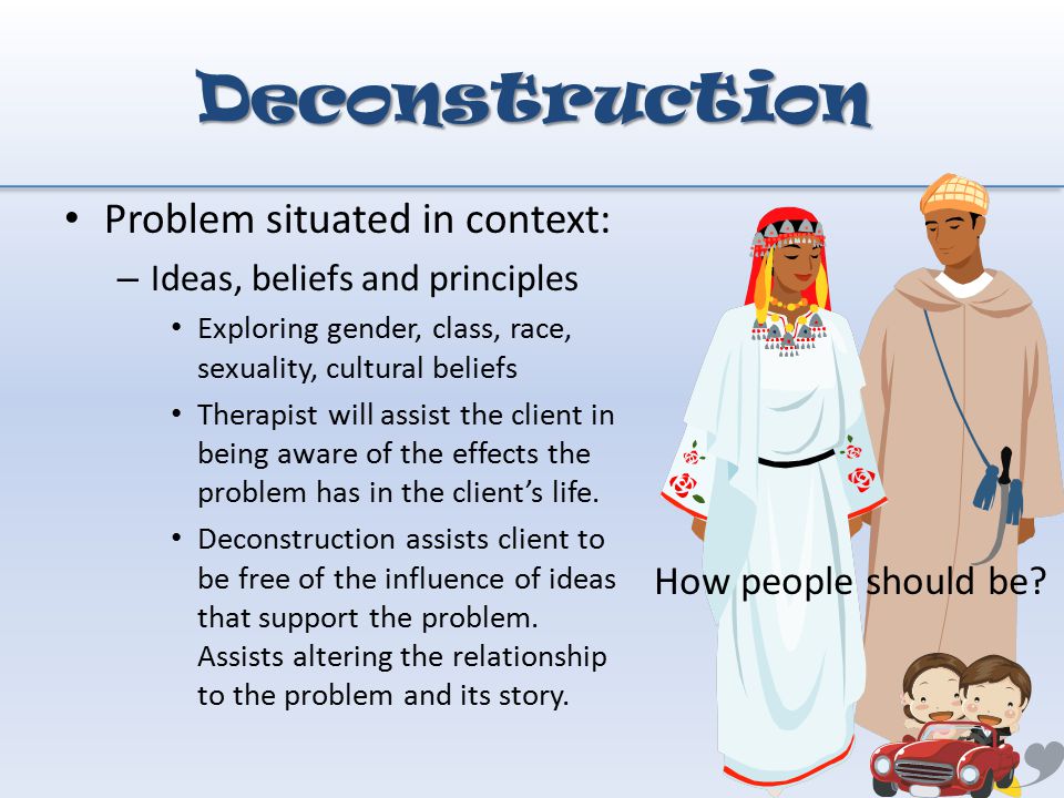 Deconstruction Problem situated in context: How people should be