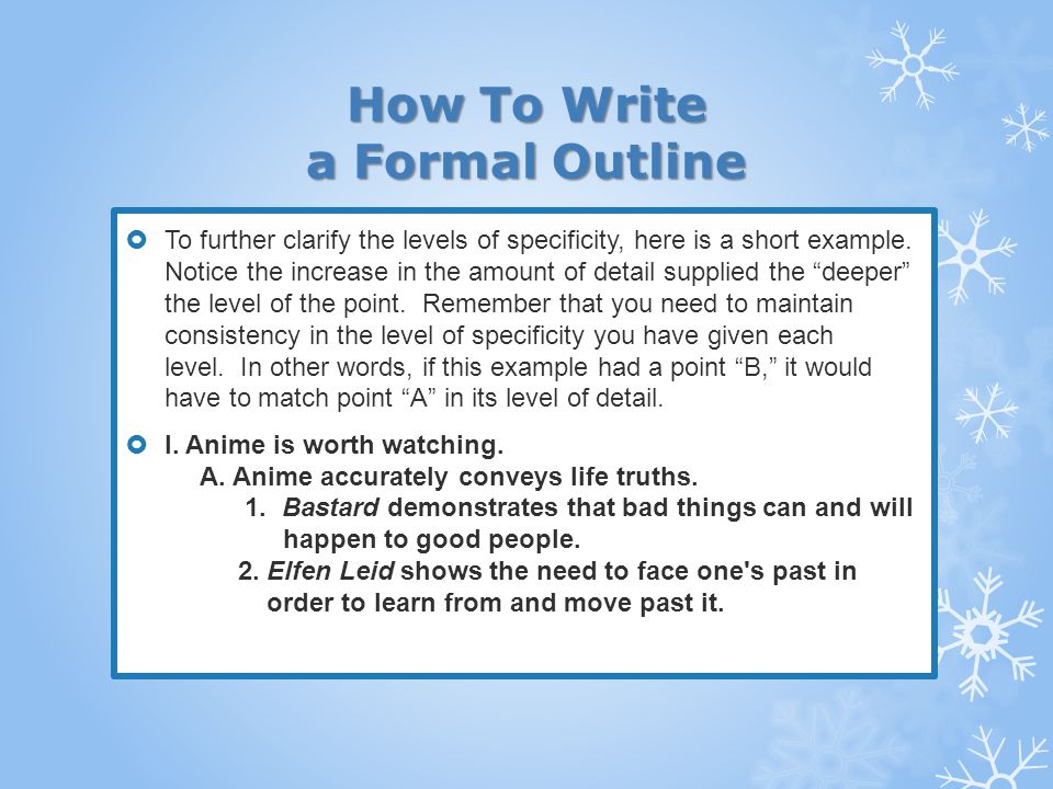 formal outline example