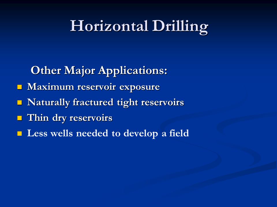 Horizontal Drilling Other Major Applications: