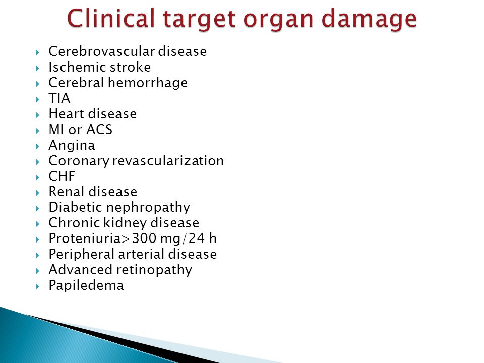 Clinical target organ damage