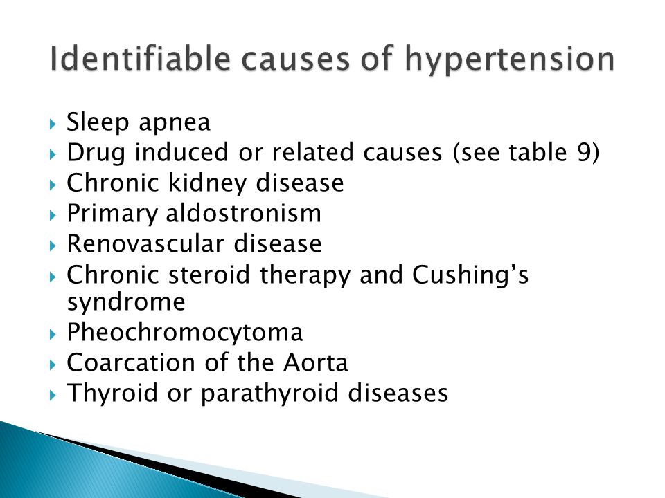Identifiable causes of hypertension