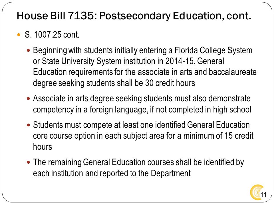 House Bill 7135: Postsecondary Education, cont.