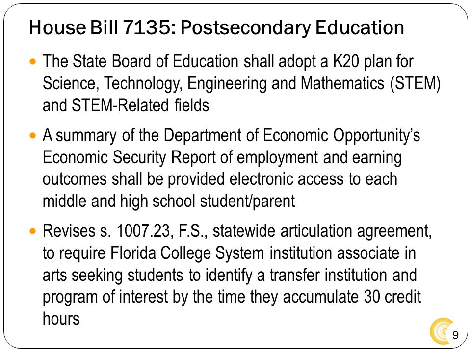 House Bill 7135: Postsecondary Education