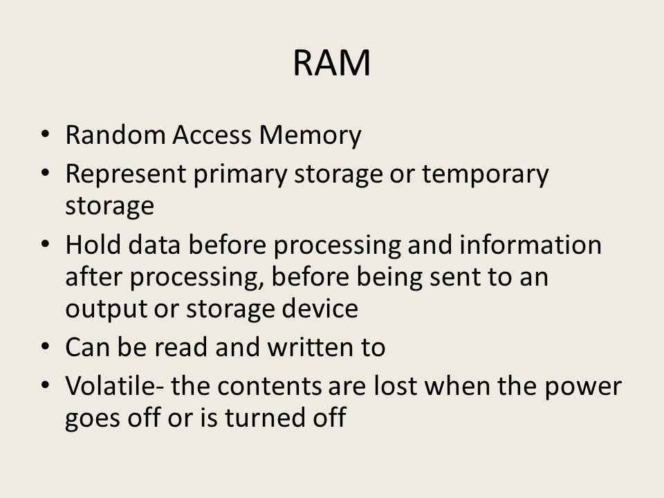 RAM Random Access Memory