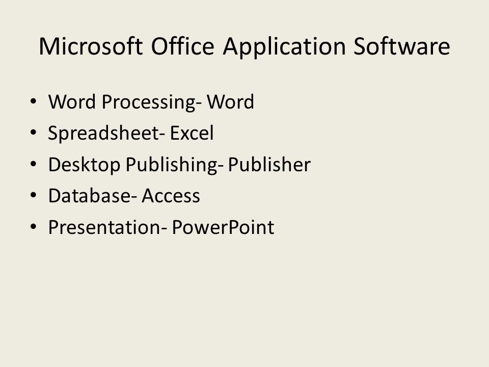 Microsoft Office Application Software