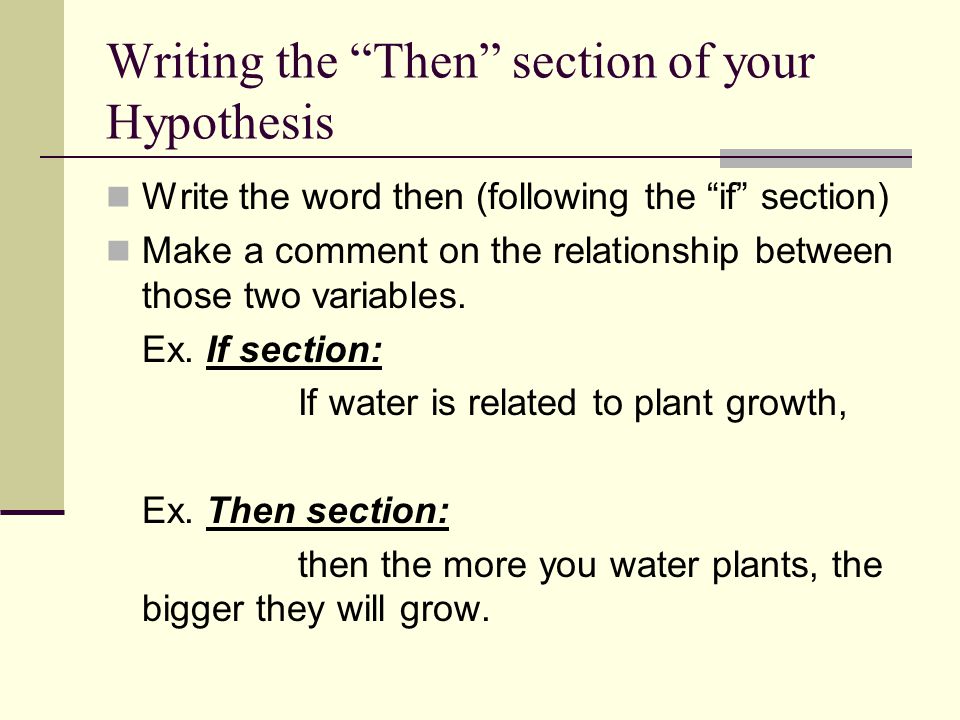 how to start a hypothesis