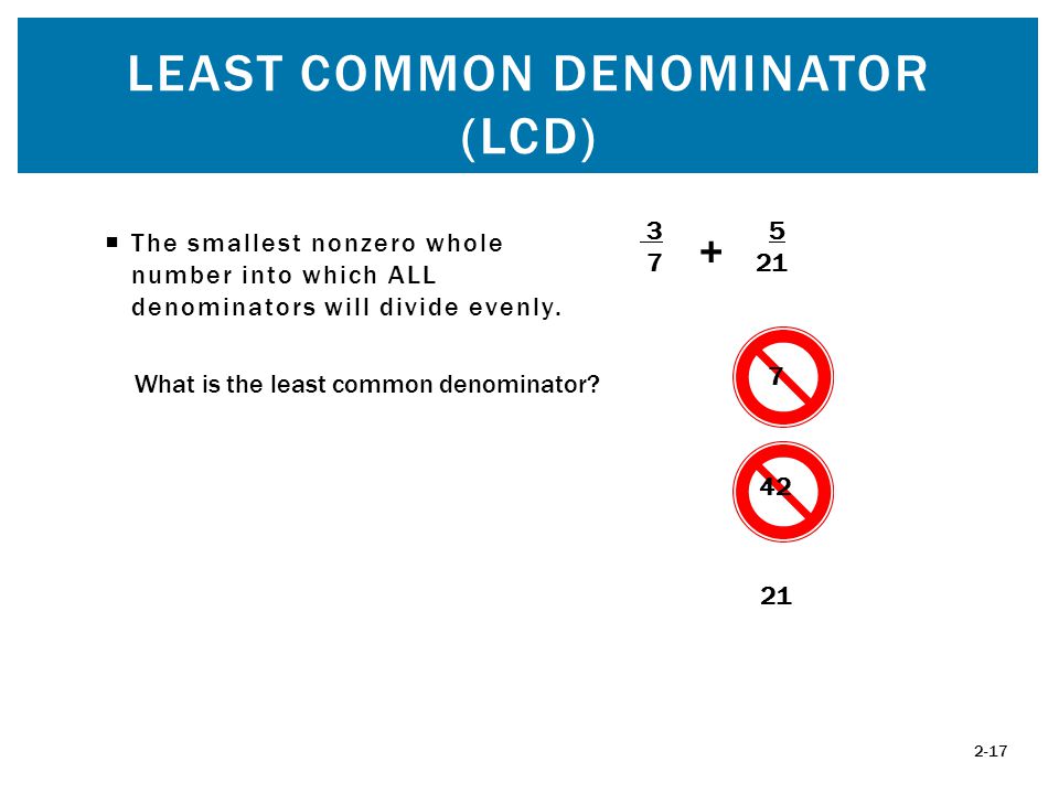 Least Common Denominator (LCD)