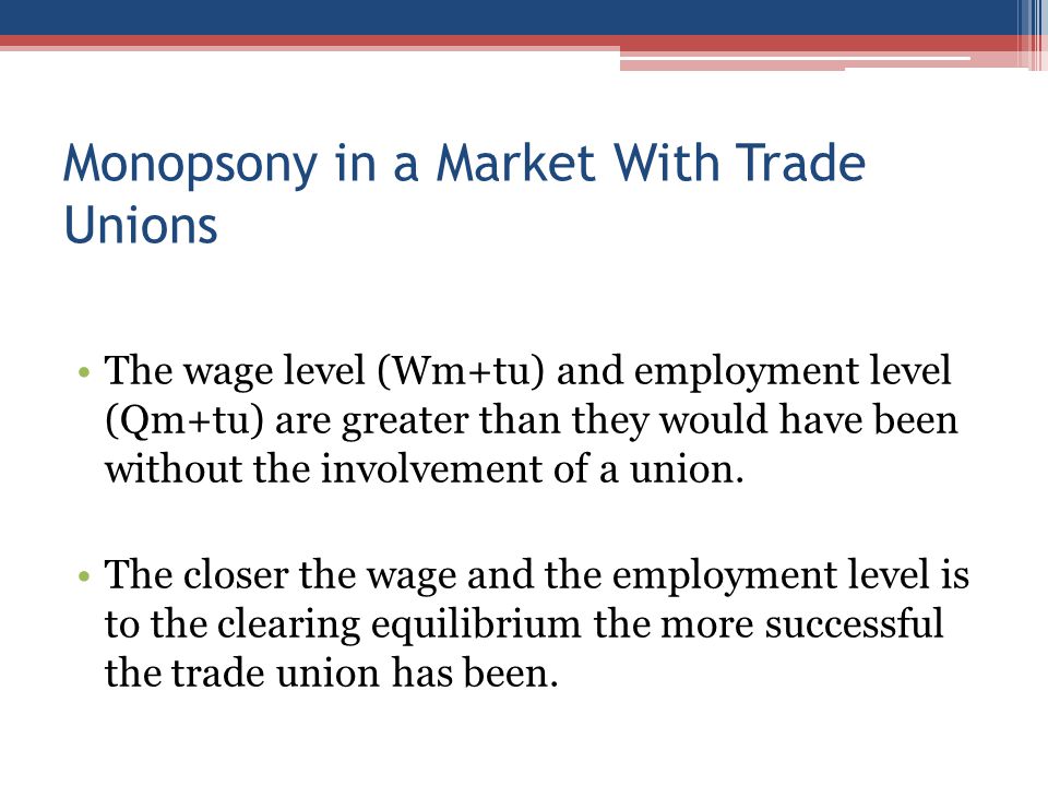 Monopsony in a Market With Trade Unions