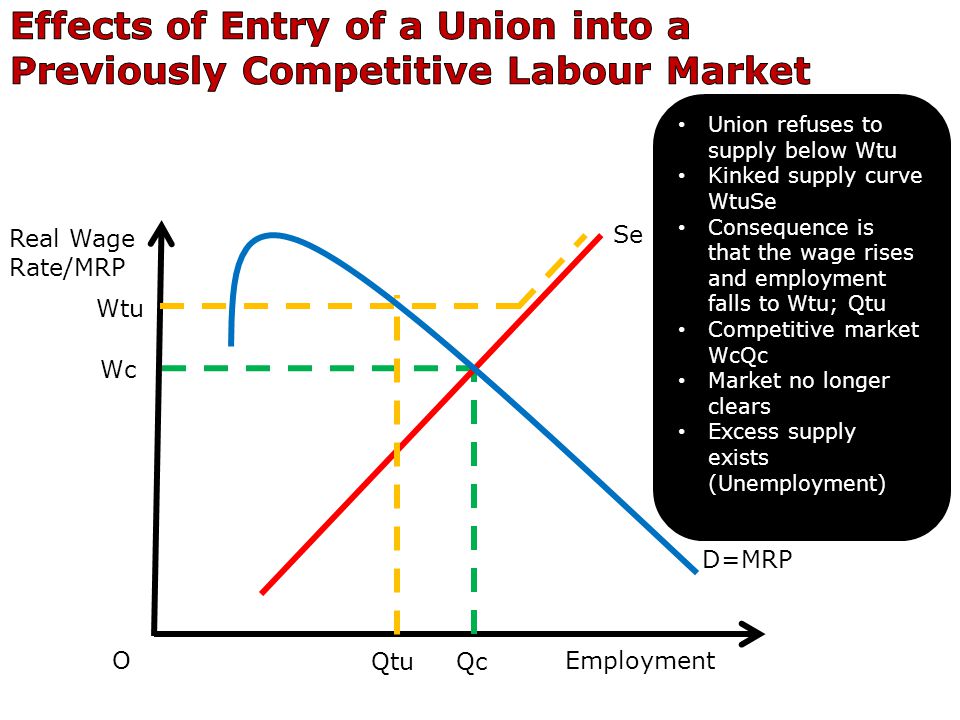 Effects of Entry of a Union into a Previously Competitive Labour Market