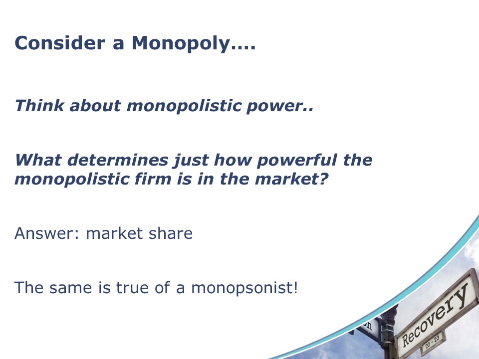 Consider a Monopoly….