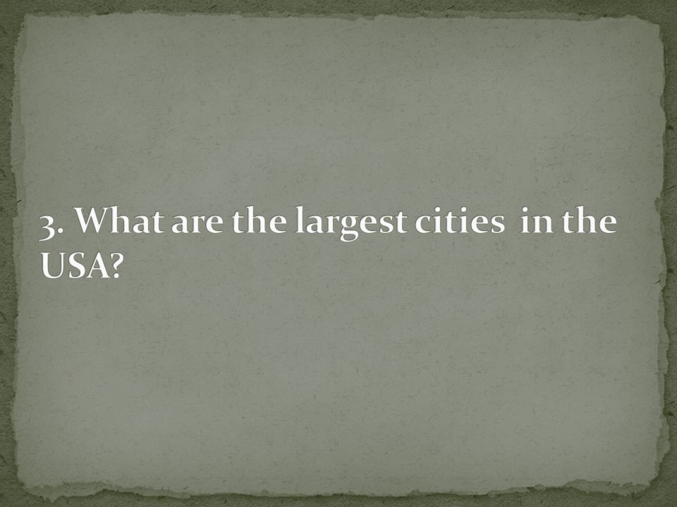 3. What are the largest cities in the USA