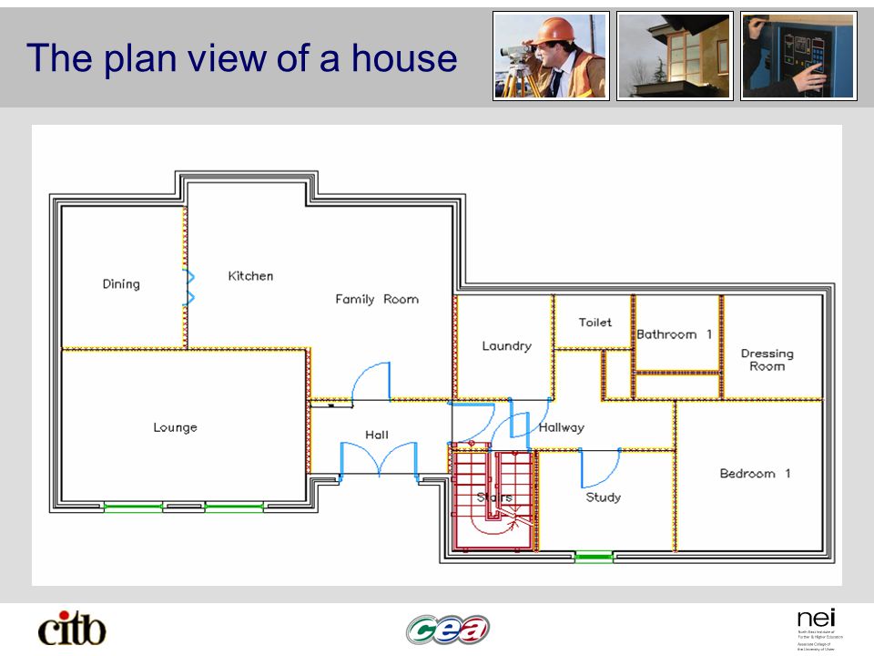 The plan view of a house