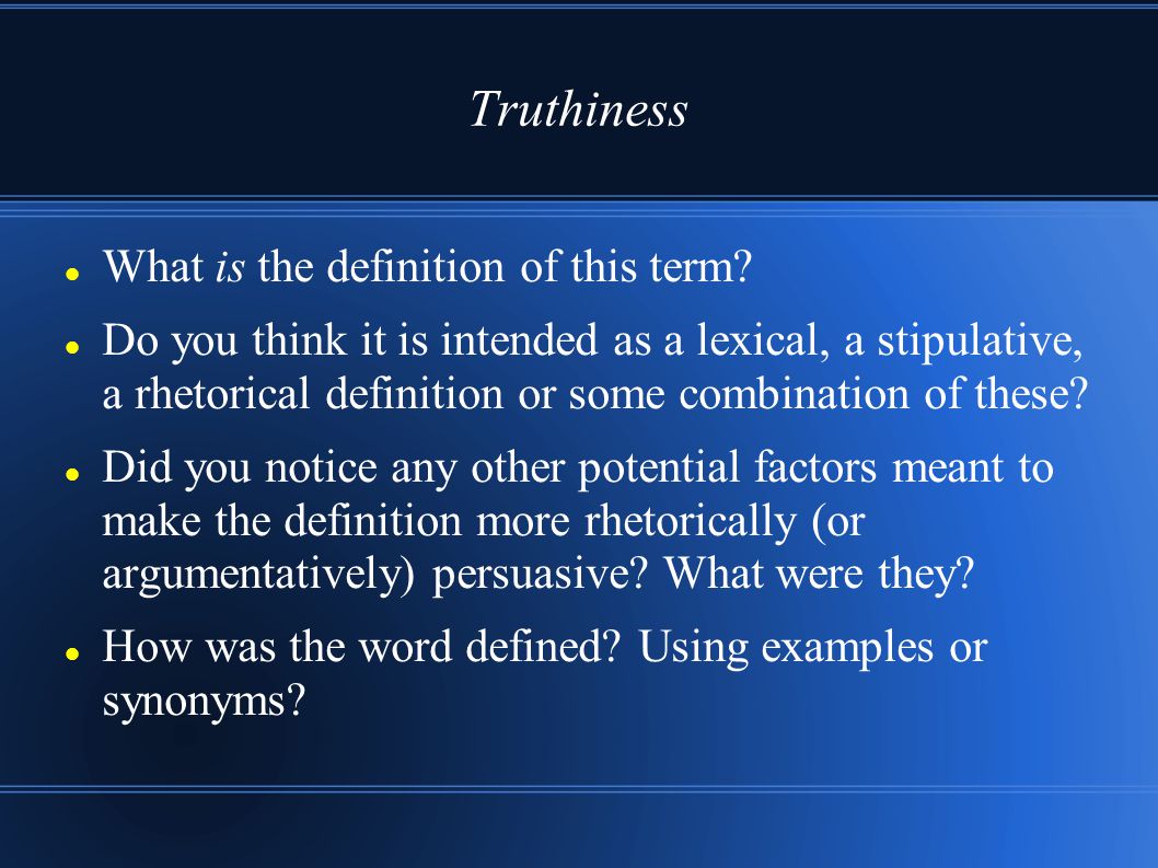 Truthiness What is the definition of this term
