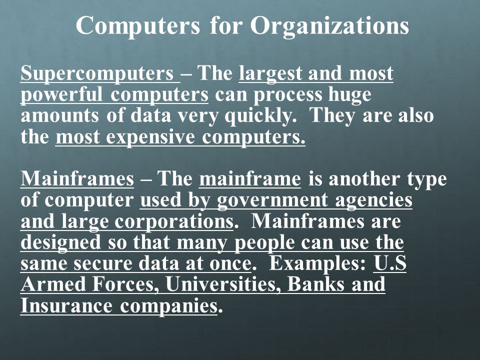 Computers for Organizations