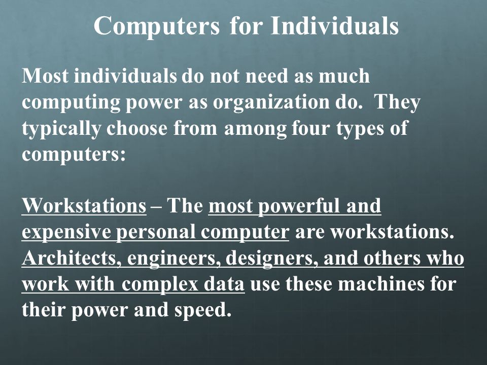 Computers for Individuals
