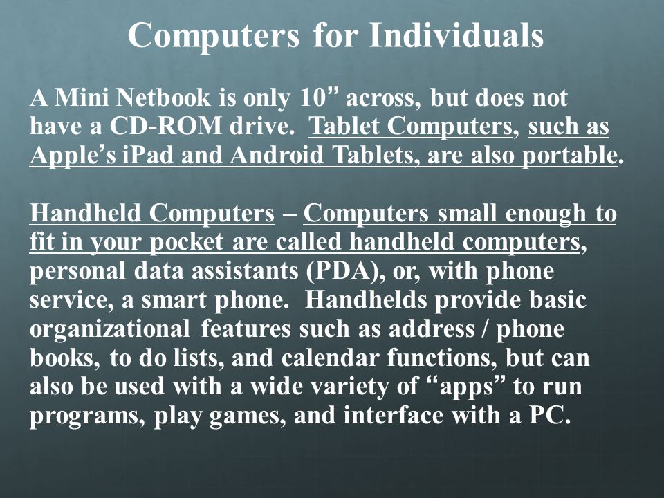 Computers for Individuals