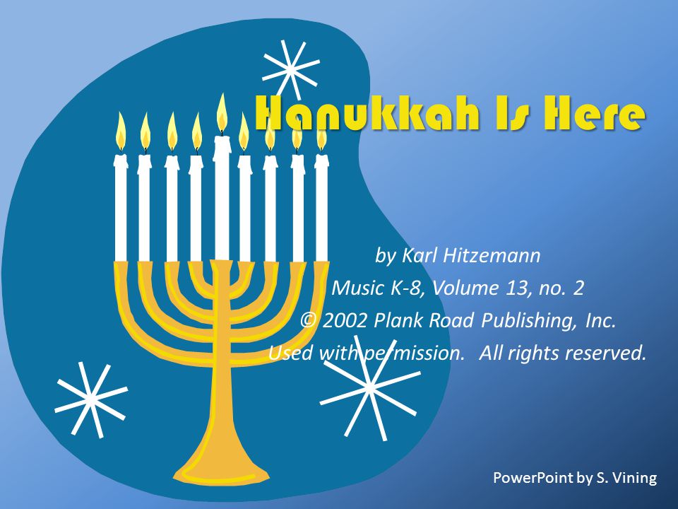 Hanukkah Is Here by Karl Hitzemann Music K-8, Volume 13, no. 2