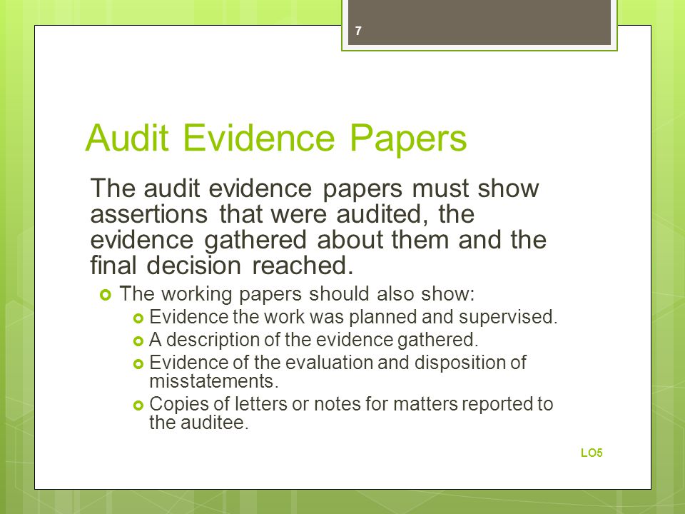 Audit Evidence Papers