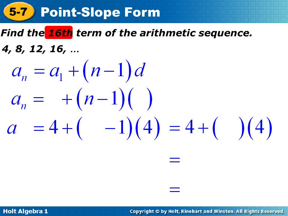 Find the 16th term of the arithmetic sequence.