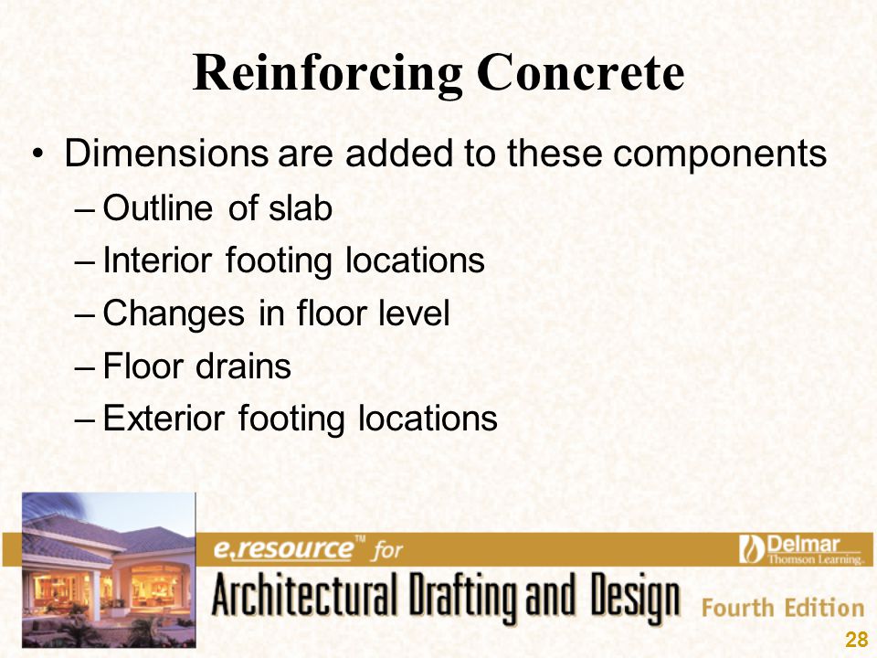 Reinforcing Concrete Dimensions are added to these components