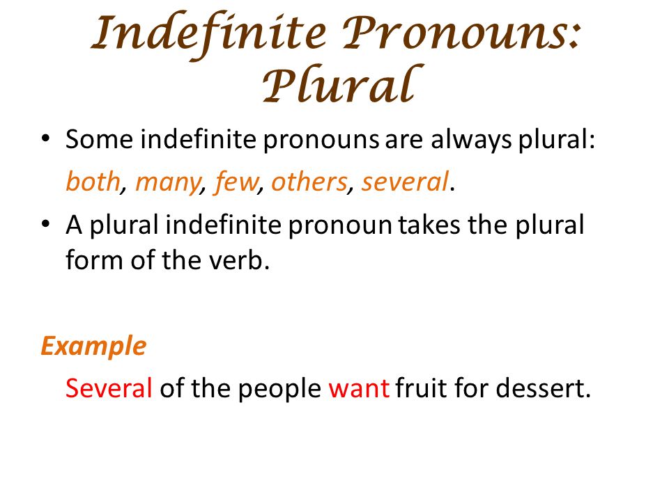 Indefinite Pronouns: Plural