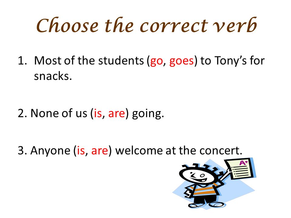 Choose the correct verb