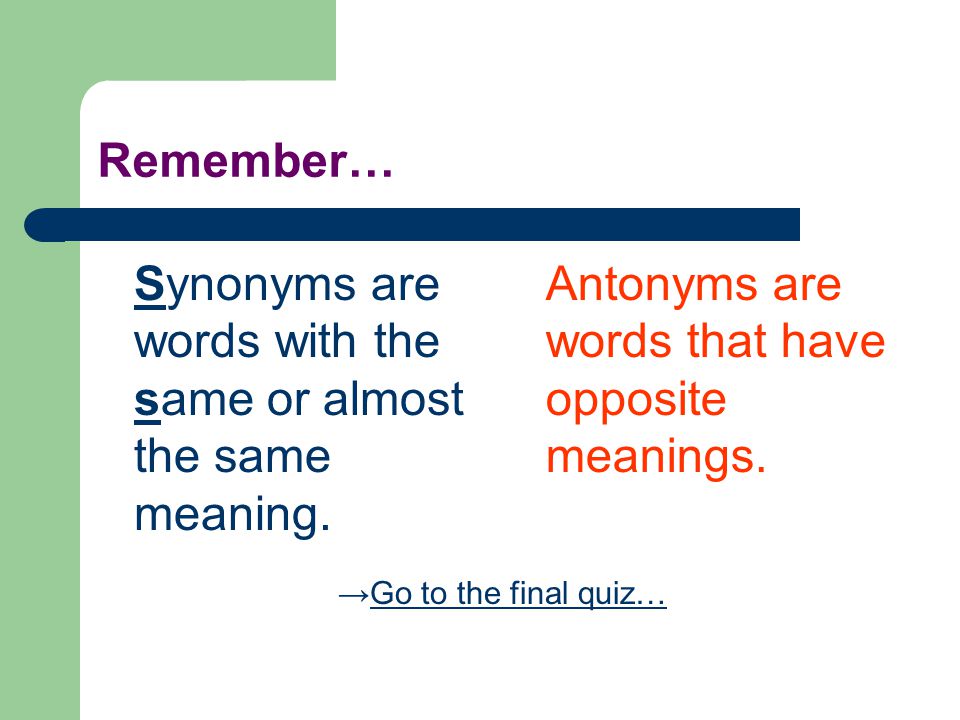 Synonym Antonym E Lesson Kathleen M Samulski Wayne State University Ppt Video Online Download Synonym Antonym E Lesson Kathleen M Samulski Wayne State University Ppt Video Online Download