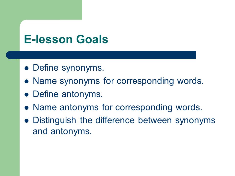 Synonyms Lesson Video