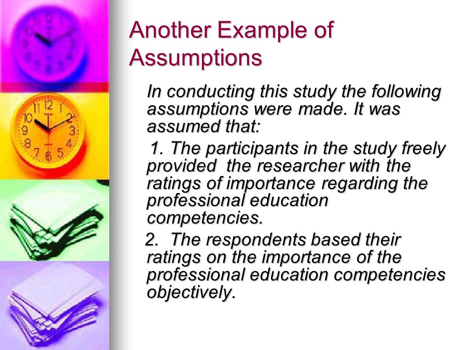 assumption hypothesis sample thesis